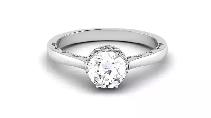 Solitaire Ring Bridal Ring 3dm STL OBJ FBX Render Details
