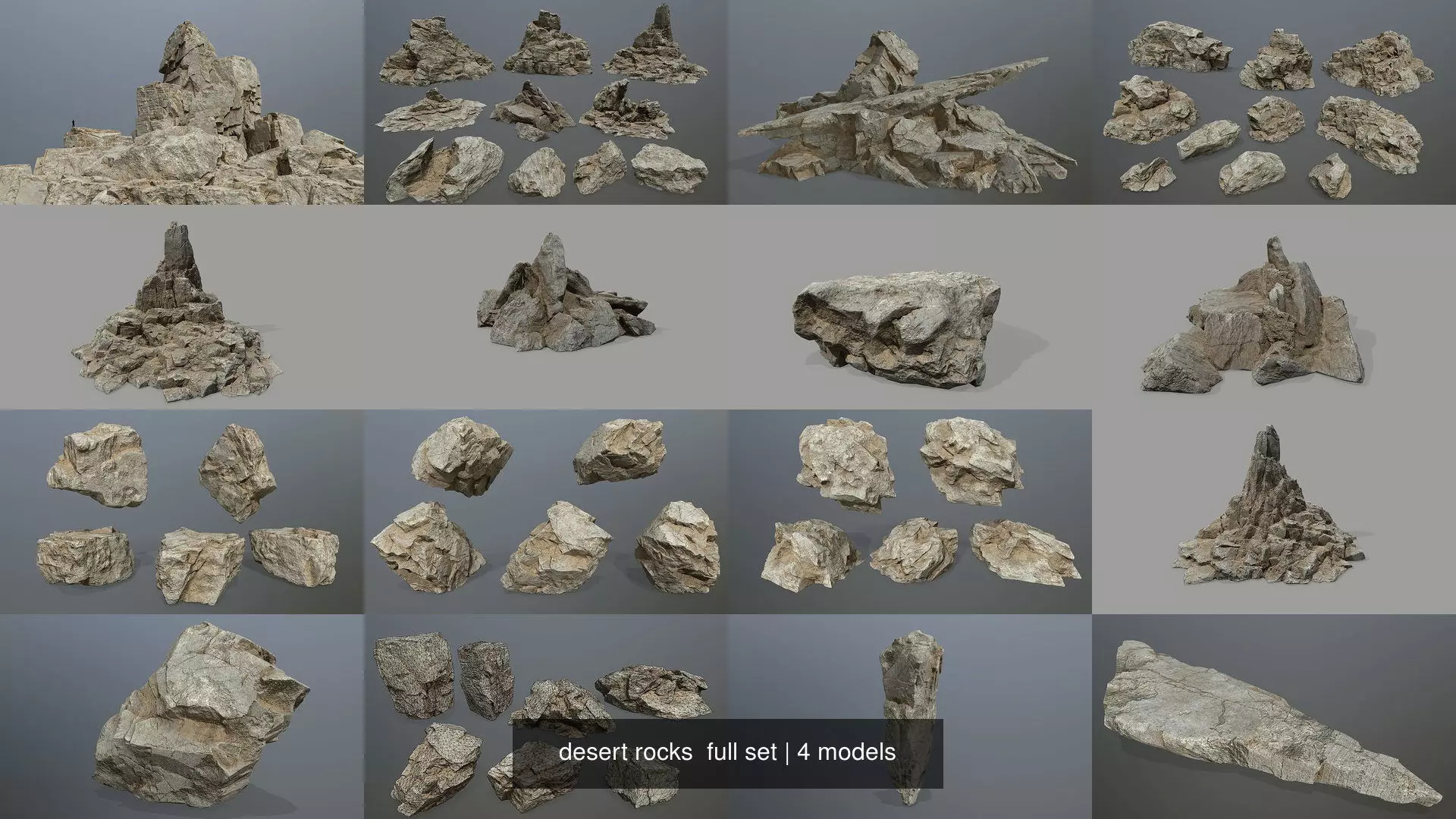 desert rocks  full set 3D Model Collection_1