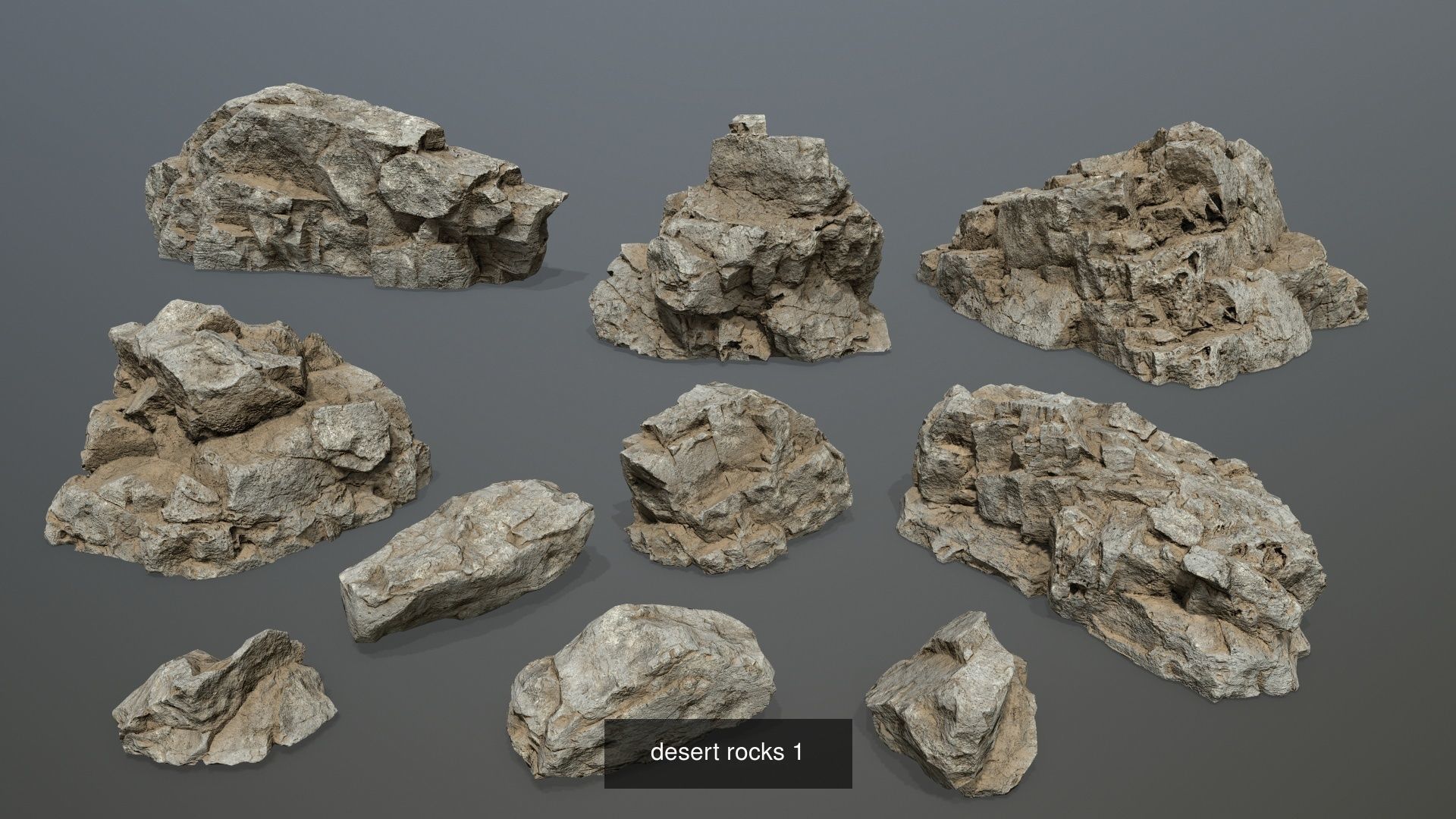 desert rocks  full set 3D Model Collection_4