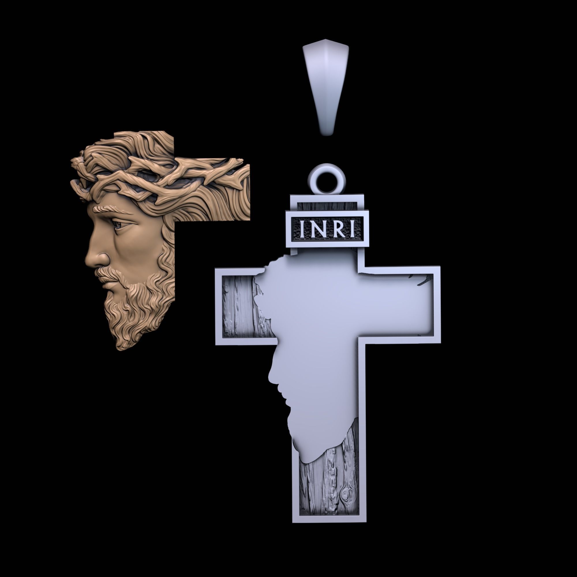 Cross with Jesus 3D print model_8