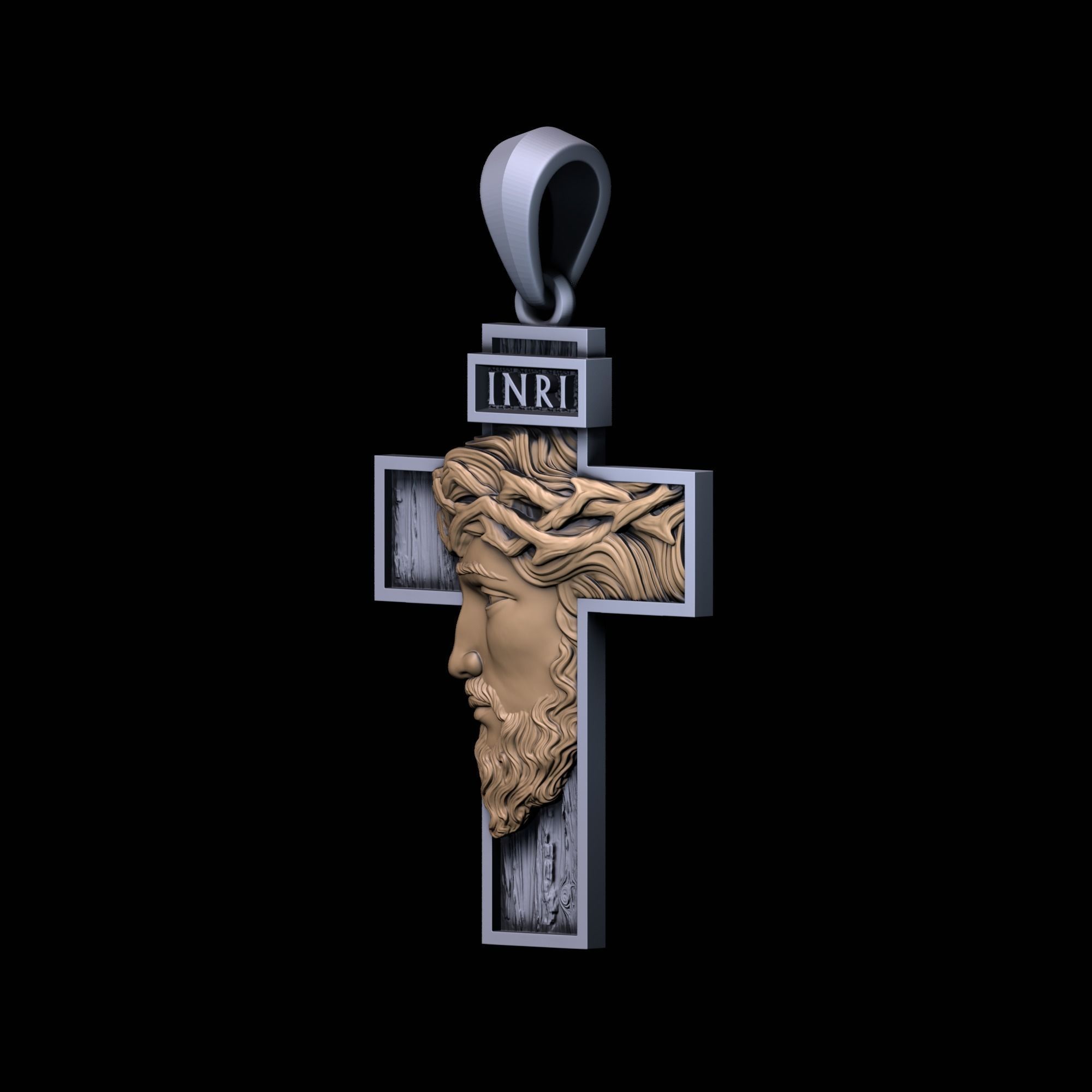Cross with Jesus 3D print model_2