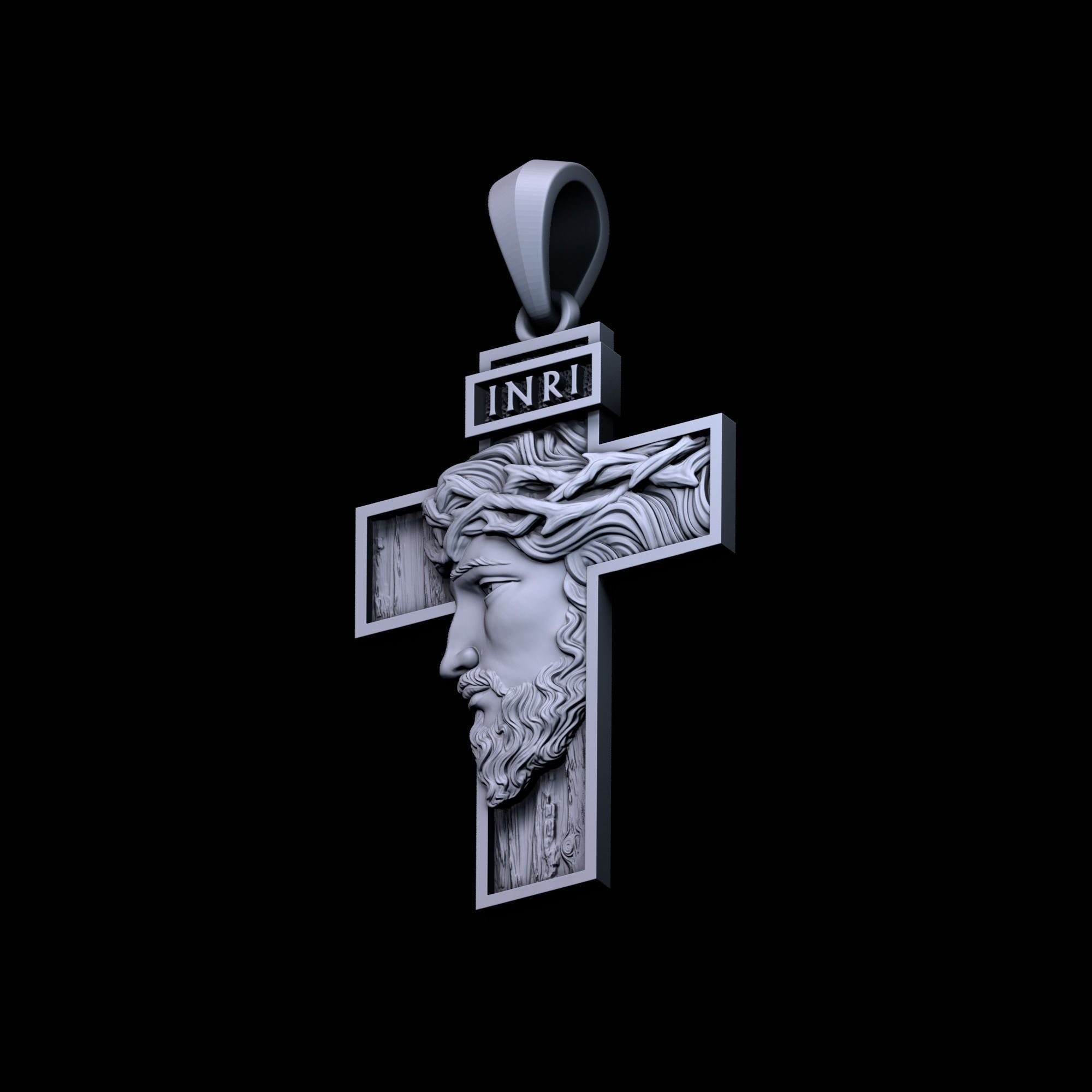 Cross with Jesus 3D print model_5