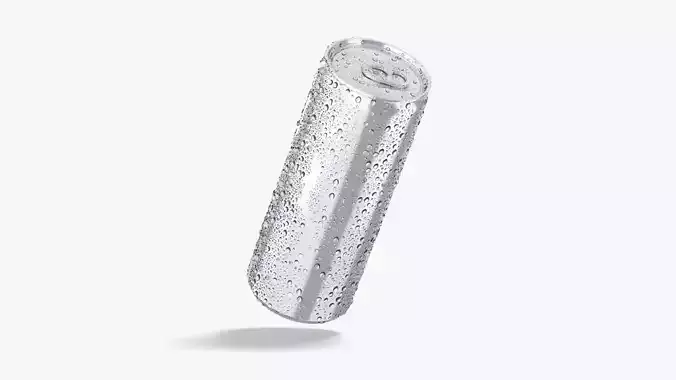 Aluminium Soda Can 450 ml with drops 3D model