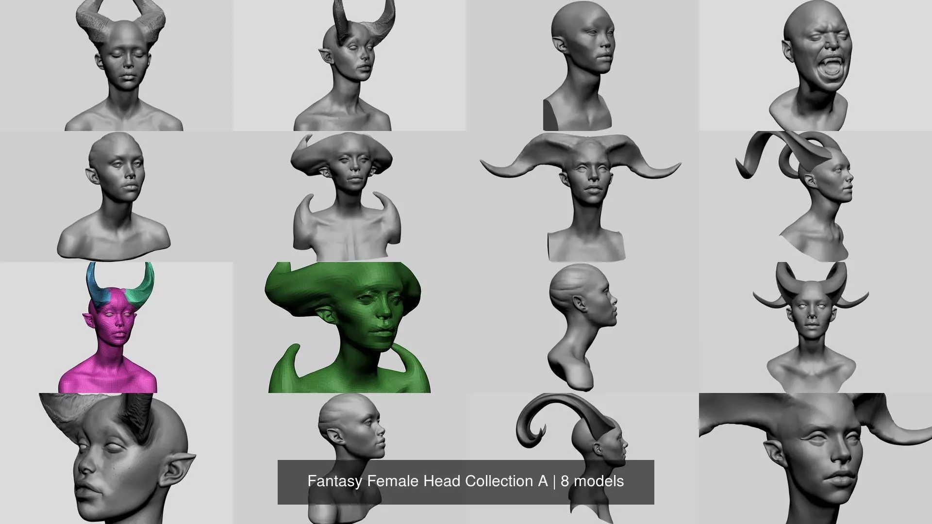 Fantasy Female Head Collection A _0