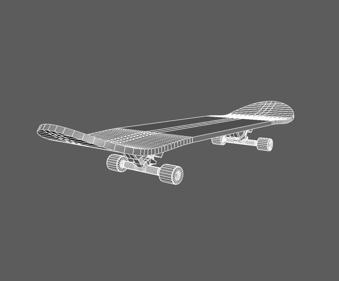 Realistic Skateboard 3D low-poly model with checkered pattern Low-poly 3D model_7