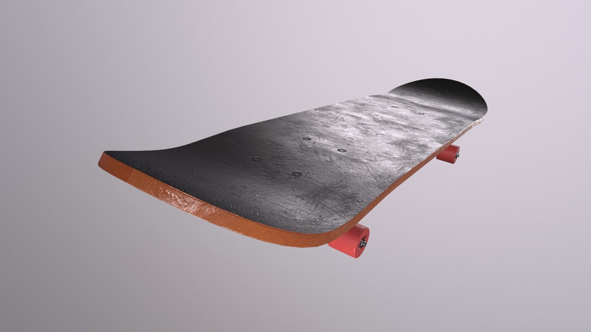 Realistic Skateboard 3D low-poly model with checkered pattern Low-poly 3D model_2