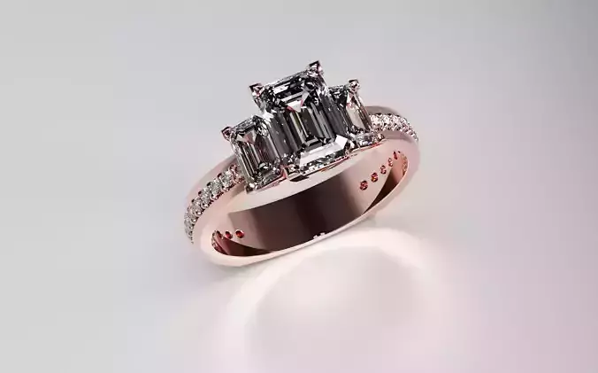 Triple Diamond Luxury Ring