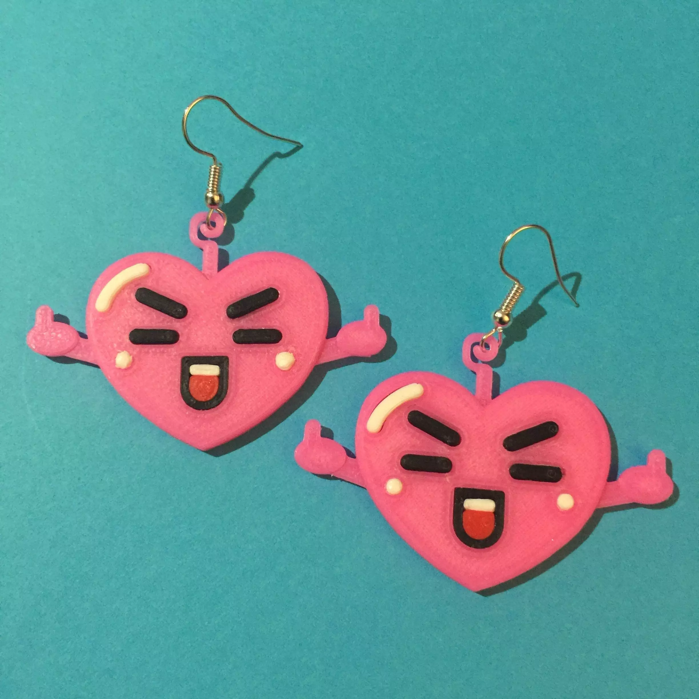 Kawaii Salty Heart Earrings 3D print model
