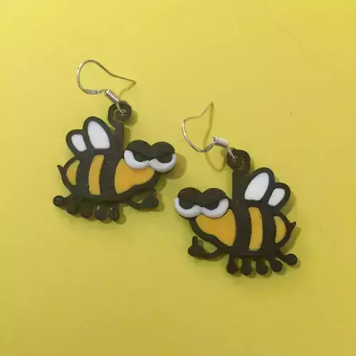 Angry Bee Earrings 3D print model