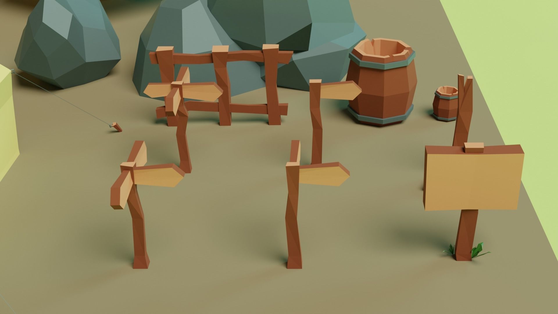 Low Poly Forest Camp Low-poly 3D model_8
