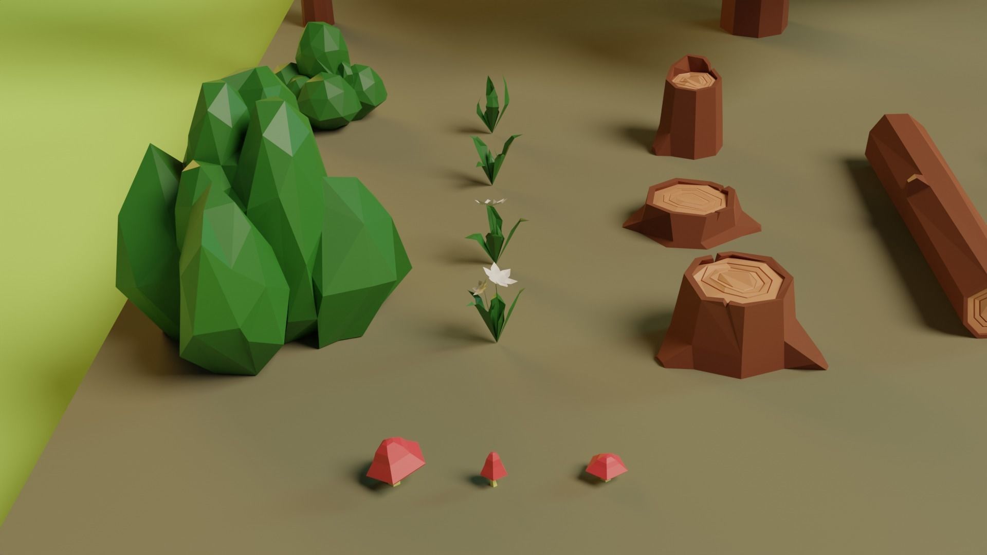 Low Poly Forest Camp Low-poly 3D model_4