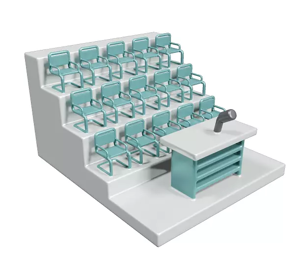 School Student Classroom 3D model_0