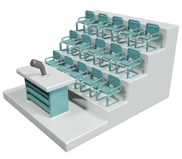 School Student Classroom 3D model_1