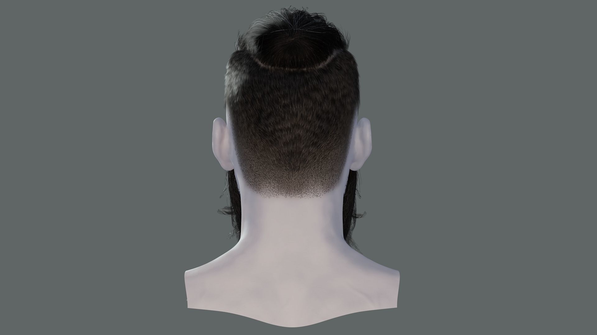 Realistic Hair Beard brows mustache p3 Low-poly 3D model_7