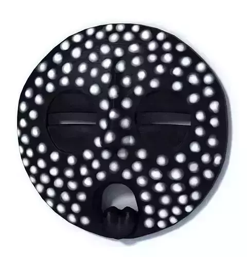 White Spotted Black African Mask