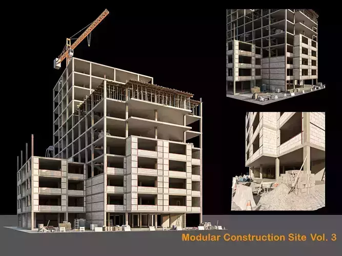 Modular Construction Site Vol 3 Low-poly 3D model
