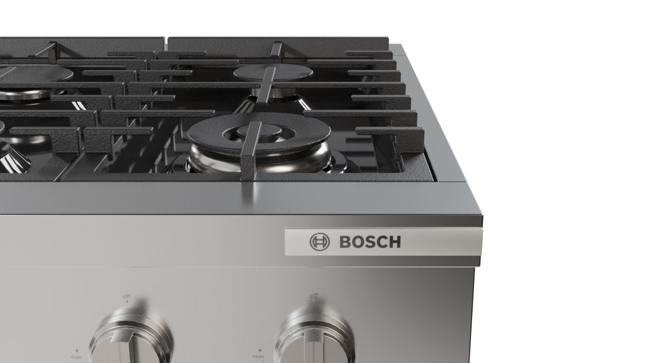 Rangetop Gas BOSCH Series 800 Low-poly 3D model_1