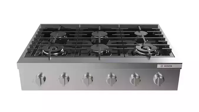 Rangetop Gas BOSCH Series 800 Low-poly 3D model