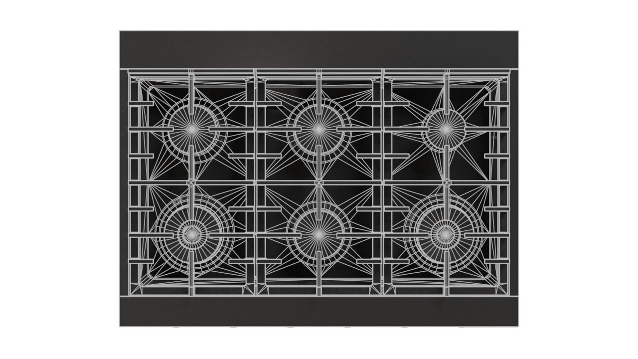 Rangetop Gas BOSCH Series 800 Low-poly 3D model_7