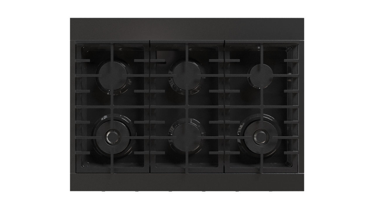 Rangetop Gas BOSCH Series 800 Low-poly 3D model_3