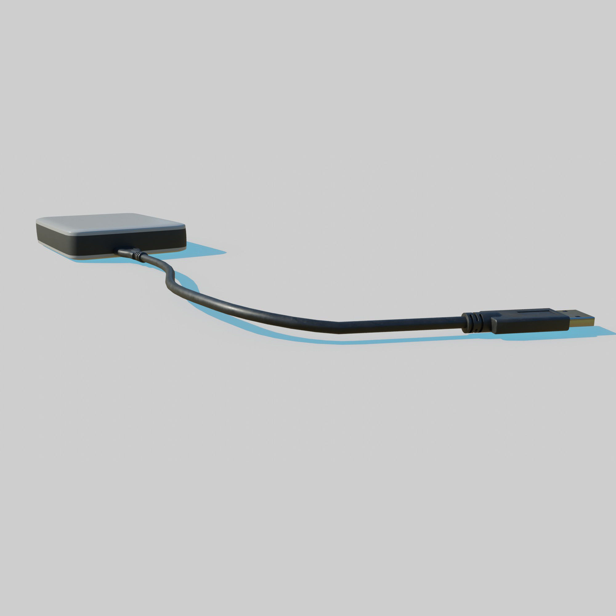 External Hard Drive With Cable 3D model_4