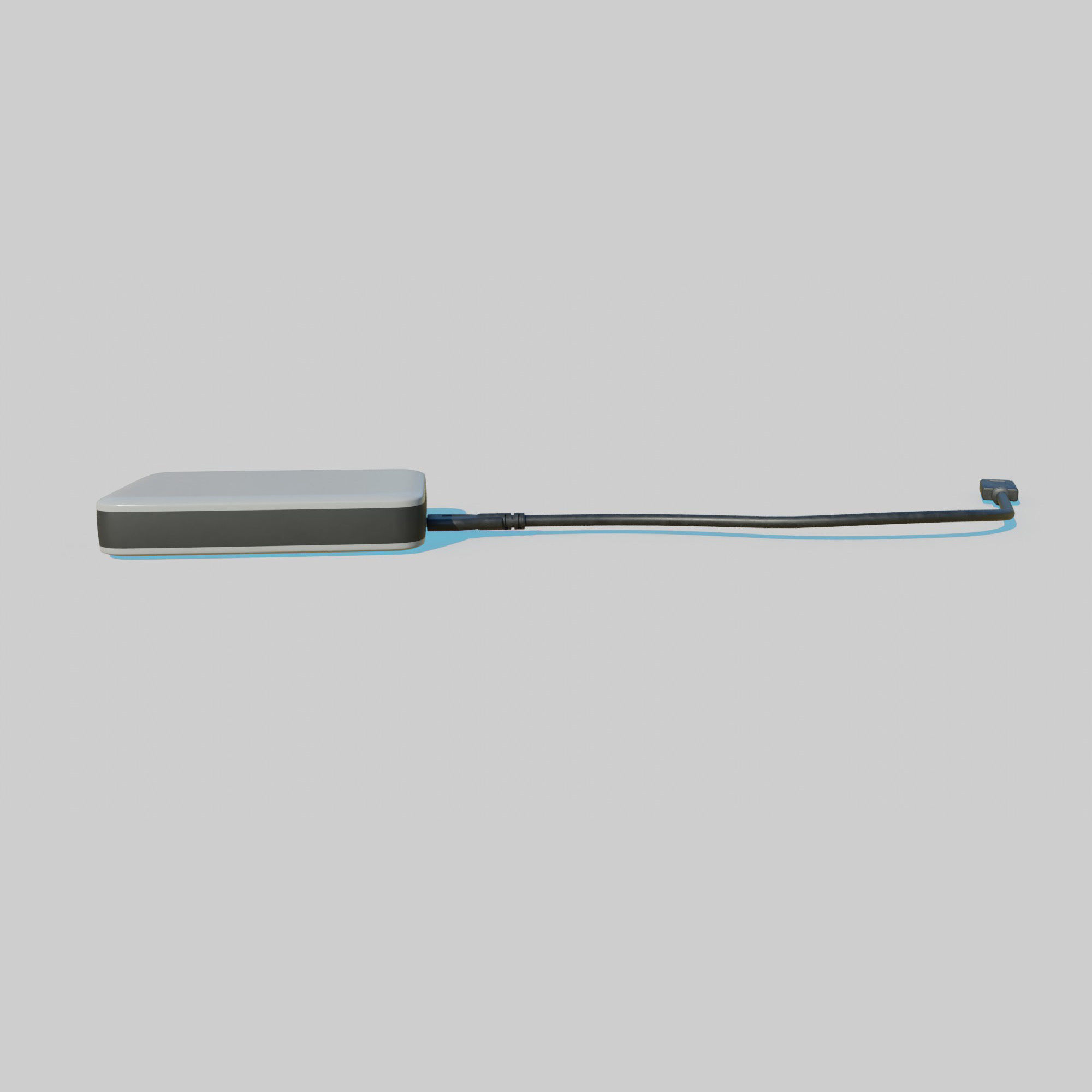 External Hard Drive With Cable 3D model_3