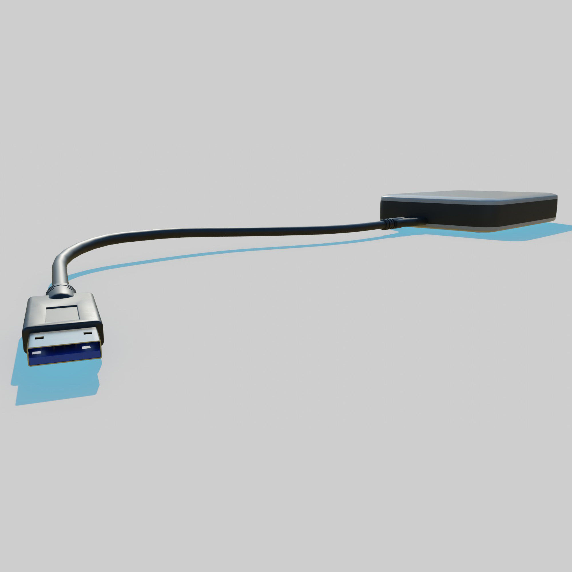 External Hard Drive With Cable 3D model_6