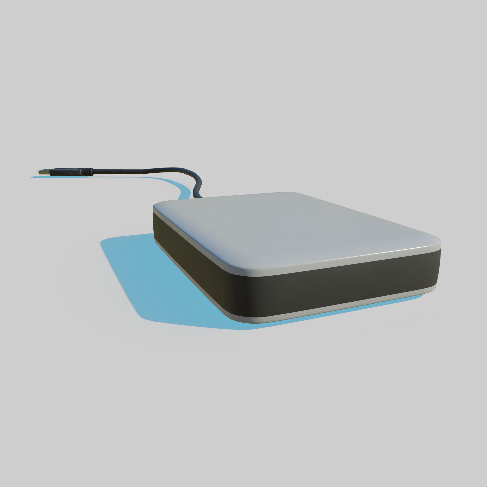 External Hard Drive With Cable 3D model_11