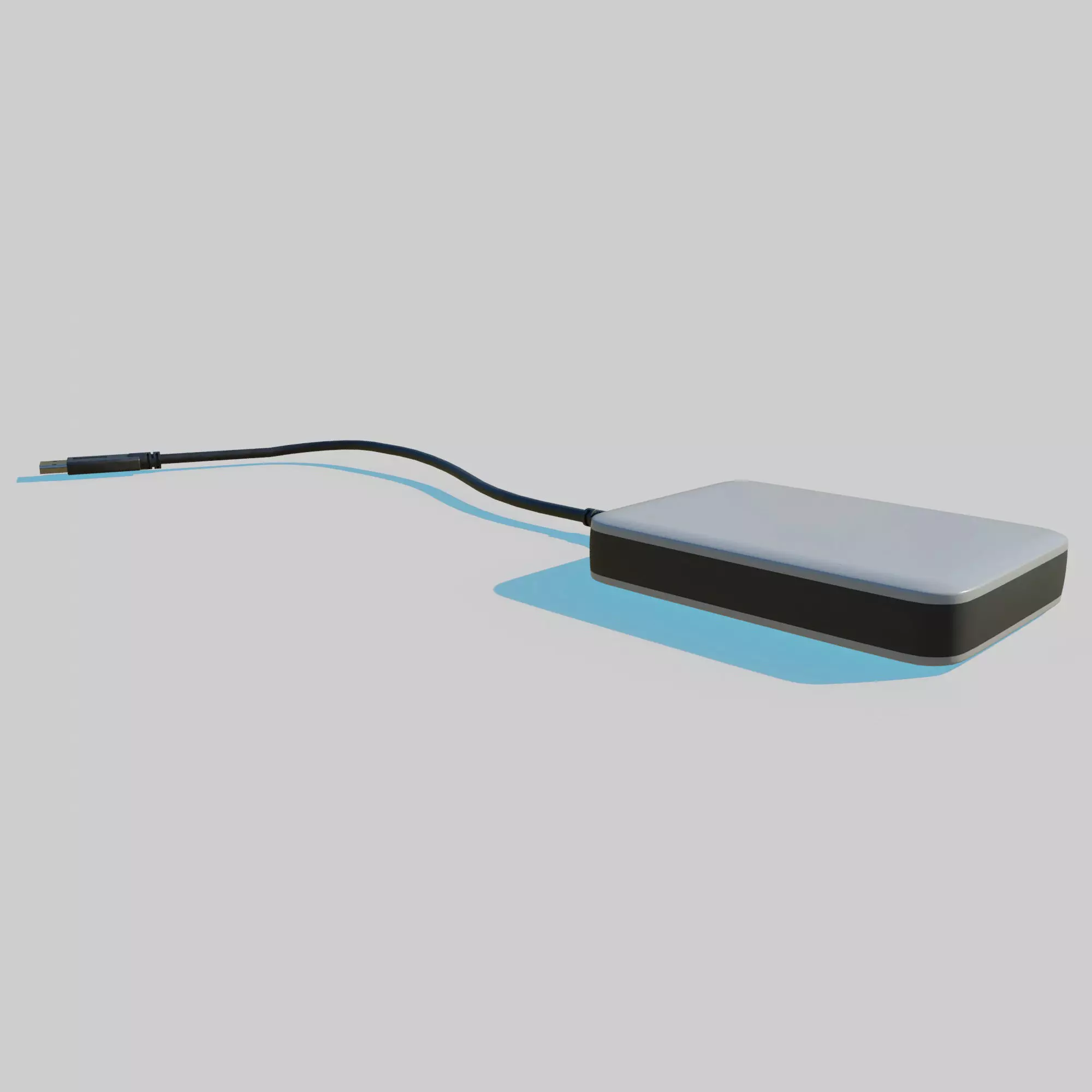 External Hard Drive With Cable 3D model_0