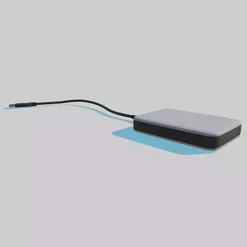 External Hard Drive With Cable 3D model