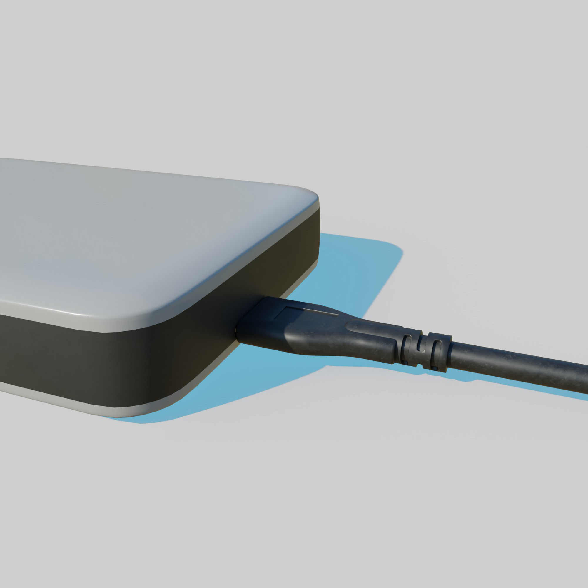 External Hard Drive With Cable 3D model_9