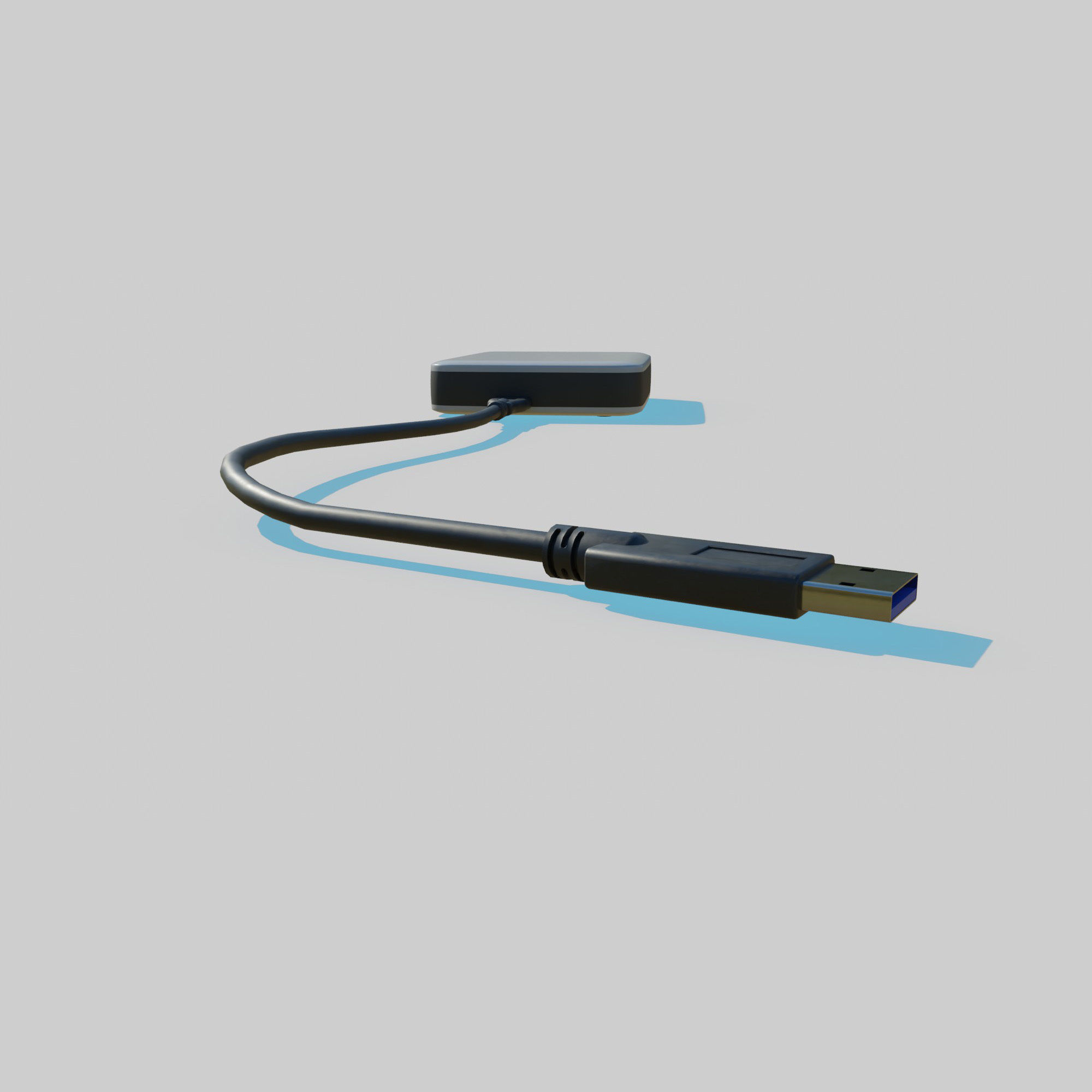 External Hard Drive With Cable 3D model_5