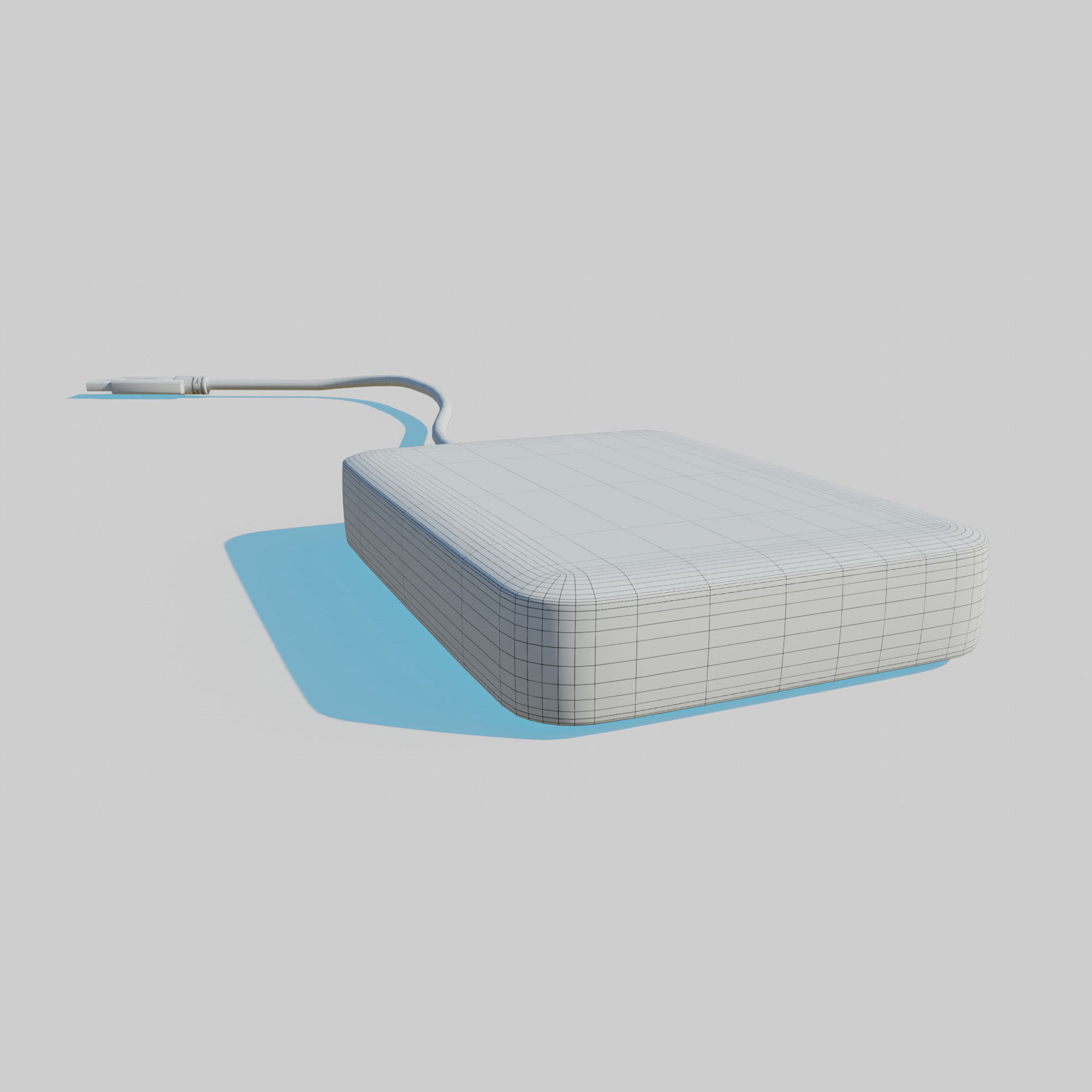 External Hard Drive With Cable 3D model_12
