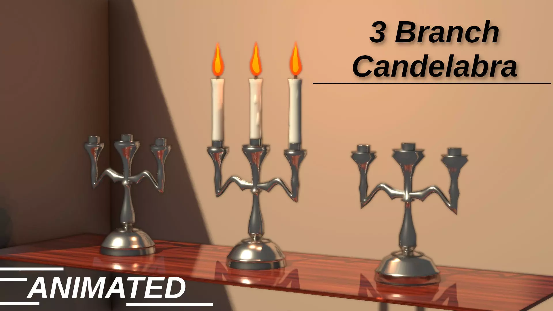 3 Branch Candelabra 3D model_0