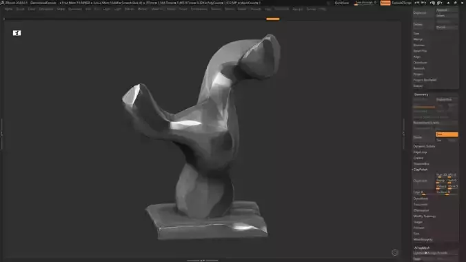 Modern Abstract sculpture 3d print model 142