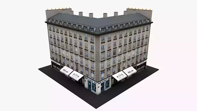 Typical Parisian Apartment 3d Building 02