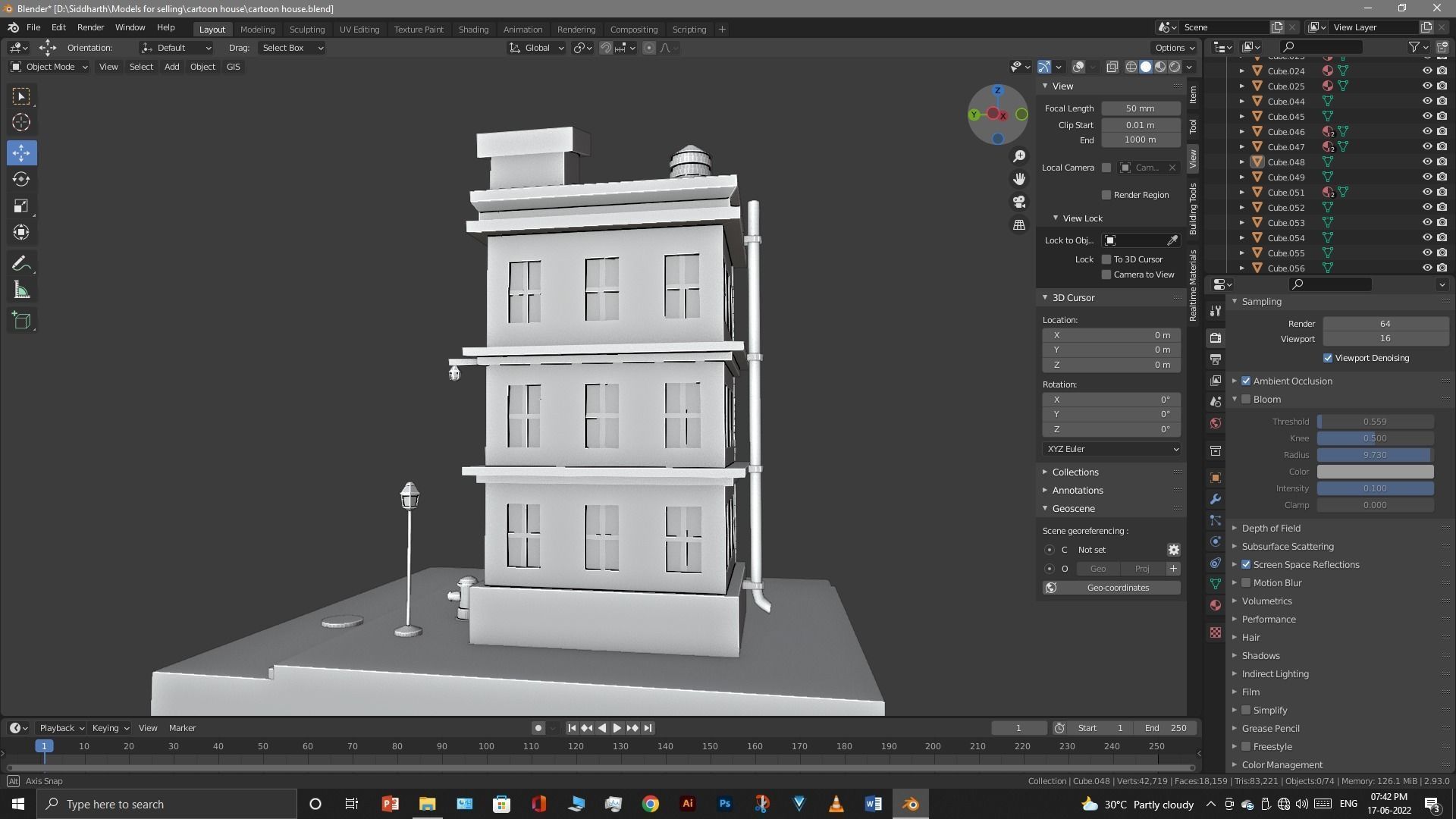cartoon house Low-poly 3D model_28