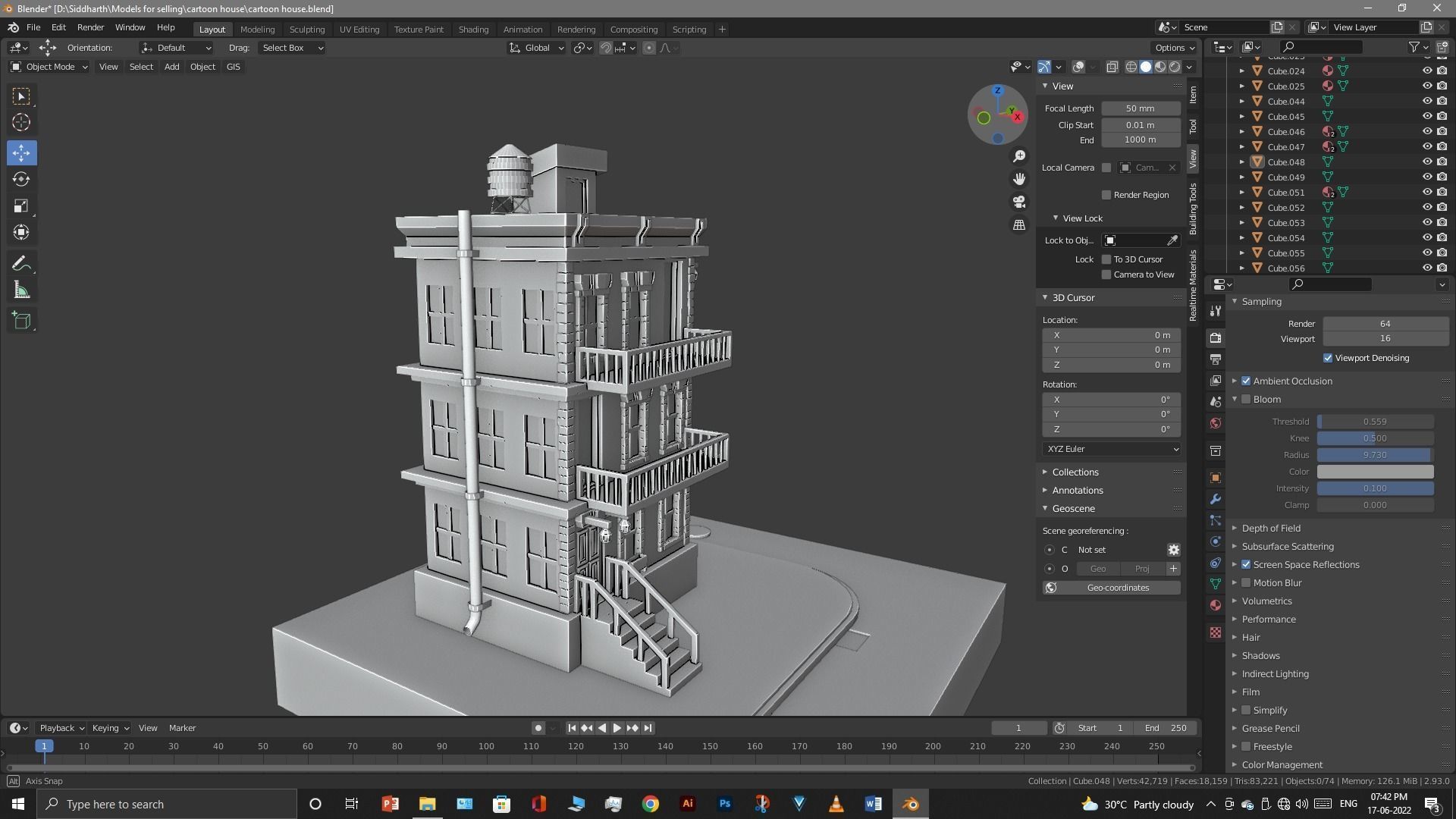 cartoon house Low-poly 3D model_19