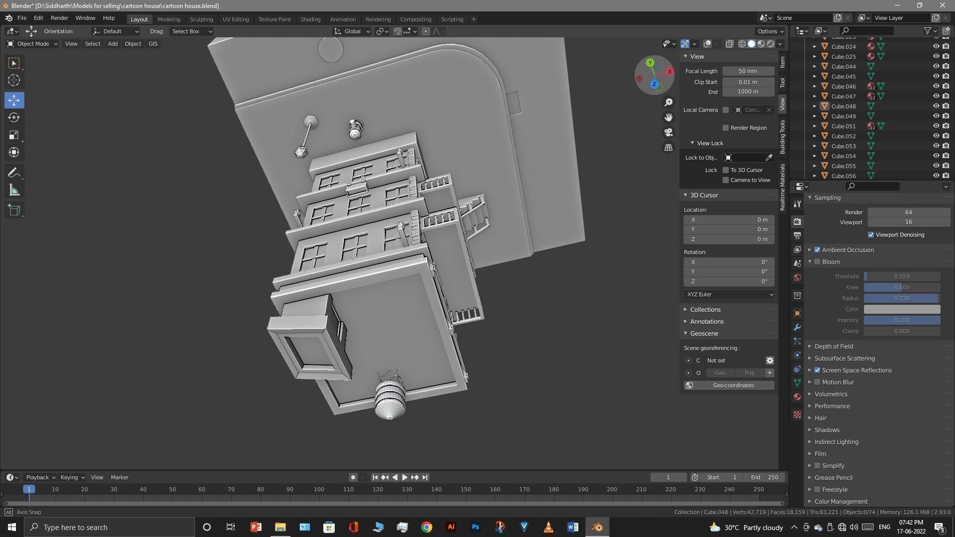 cartoon house Low-poly 3D model_32