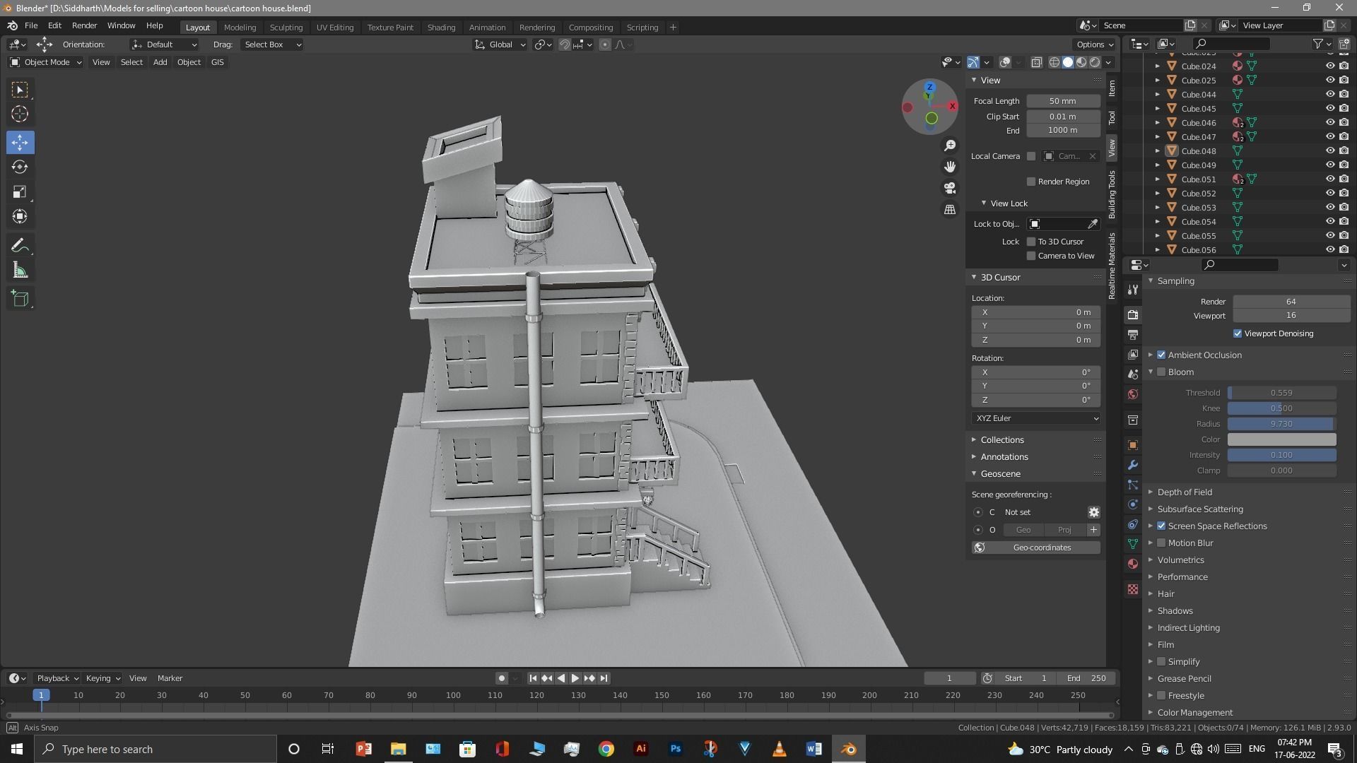 cartoon house Low-poly 3D model_38