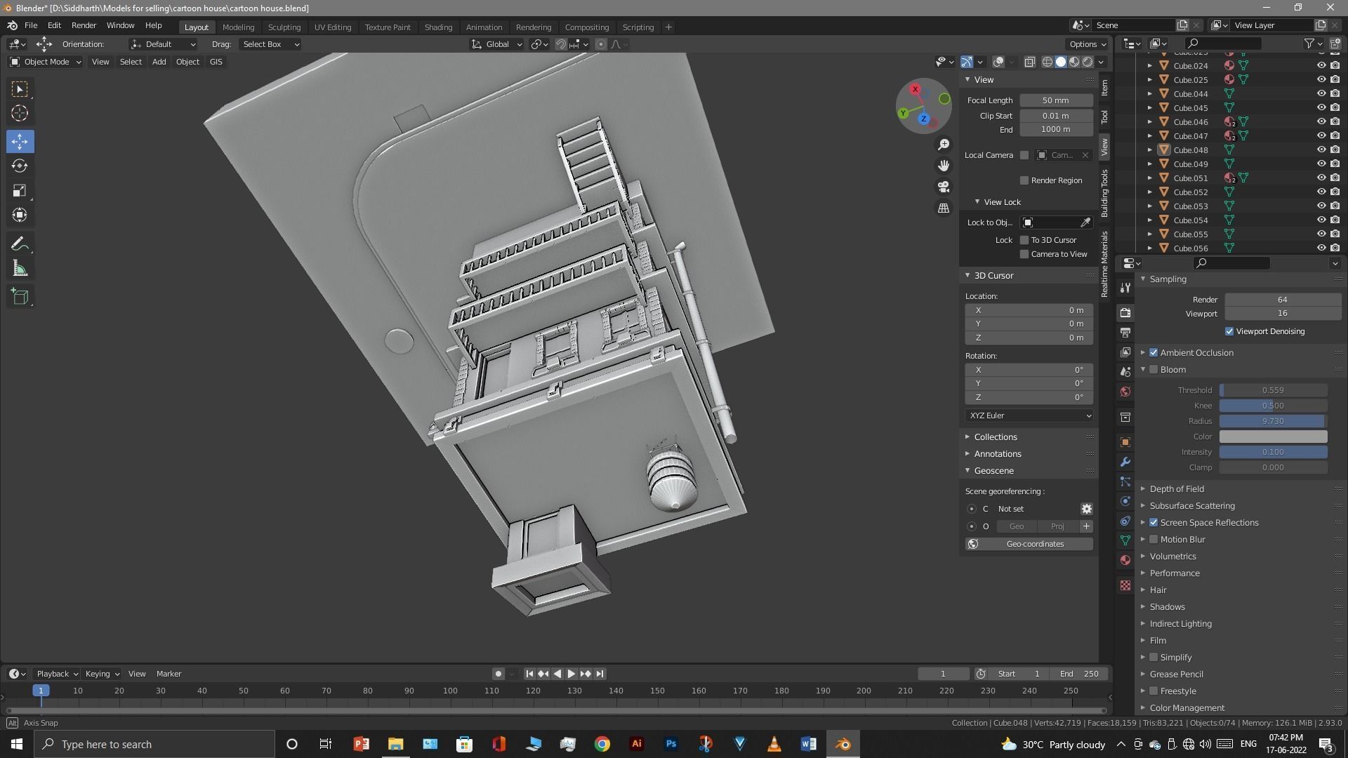 cartoon house Low-poly 3D model_37