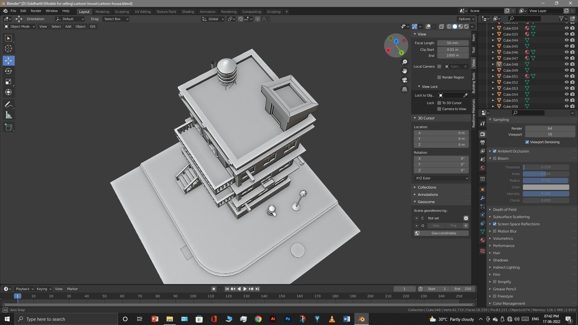 cartoon house Low-poly 3D model_44