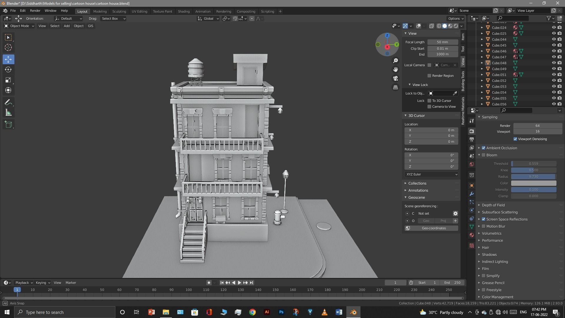 cartoon house Low-poly 3D model_15