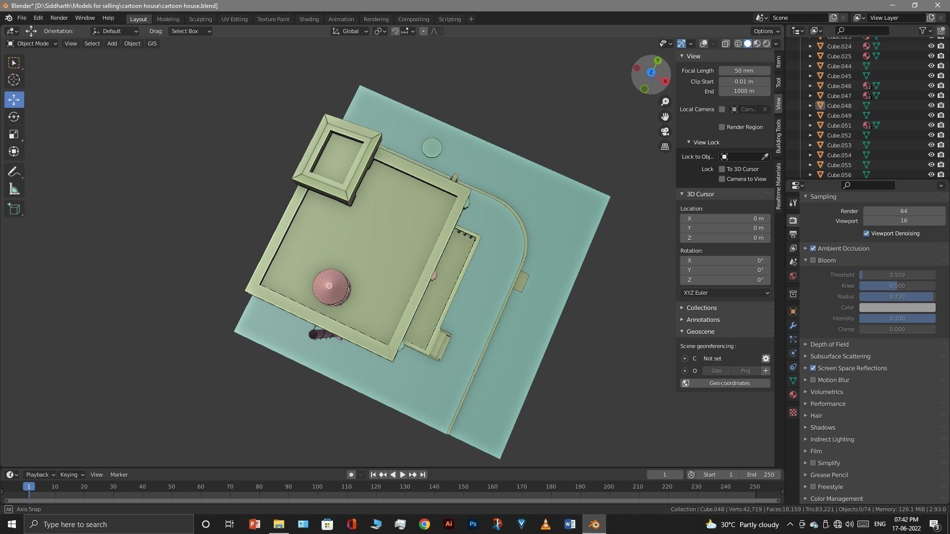 cartoon house Low-poly 3D model_21