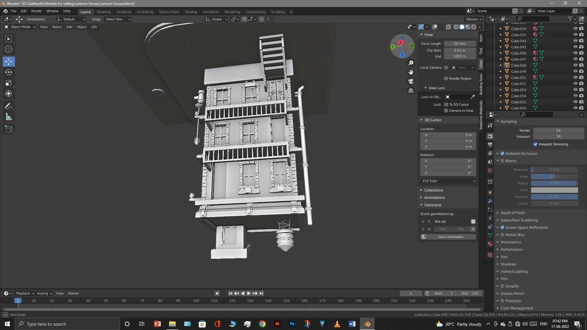 cartoon house Low-poly 3D model_29