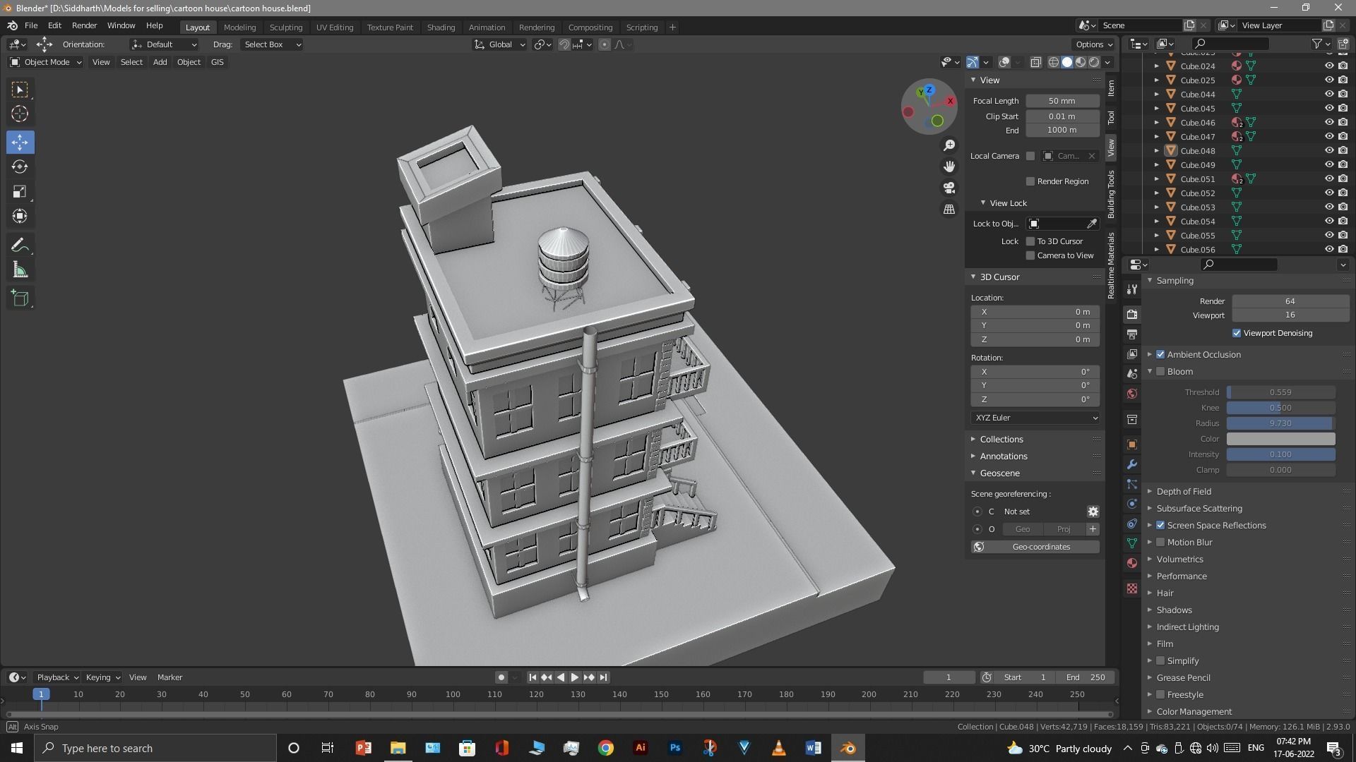 cartoon house Low-poly 3D model_26