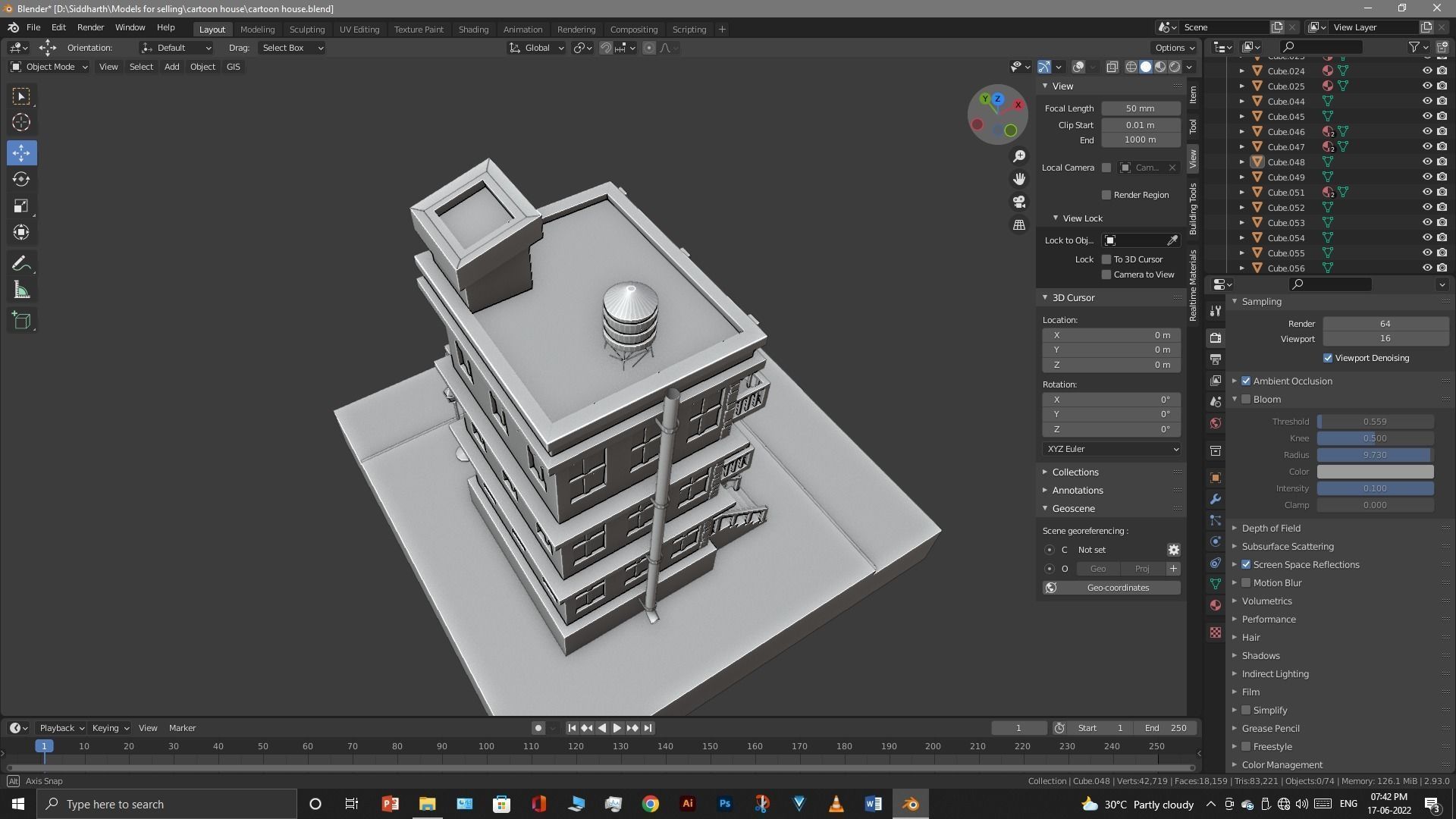 cartoon house Low-poly 3D model_30