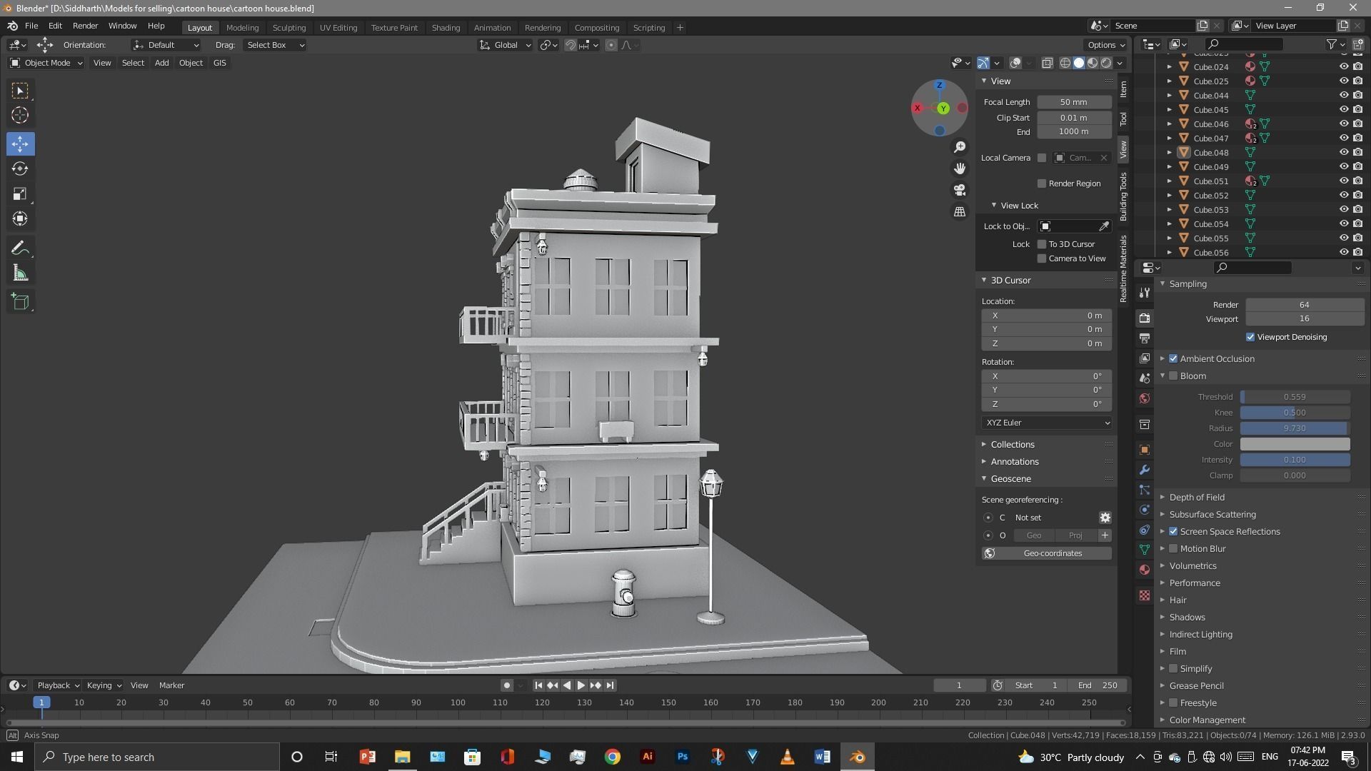 cartoon house Low-poly 3D model_16