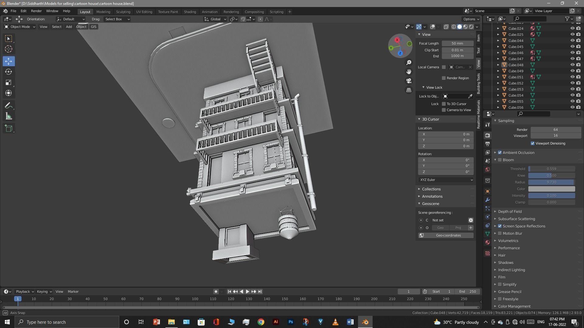 cartoon house Low-poly 3D model_46