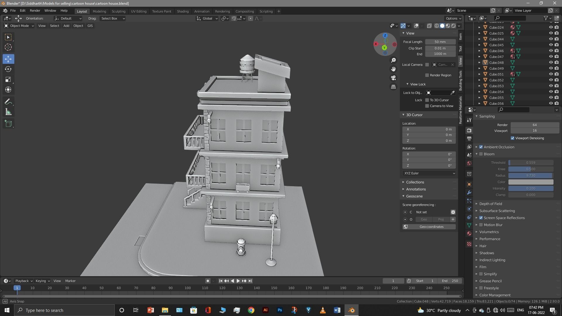 cartoon house Low-poly 3D model_27